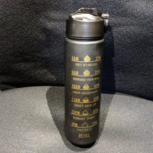 2 Pc Premium Black Motivational Water Bottle Set (900 ML + 300 ML)